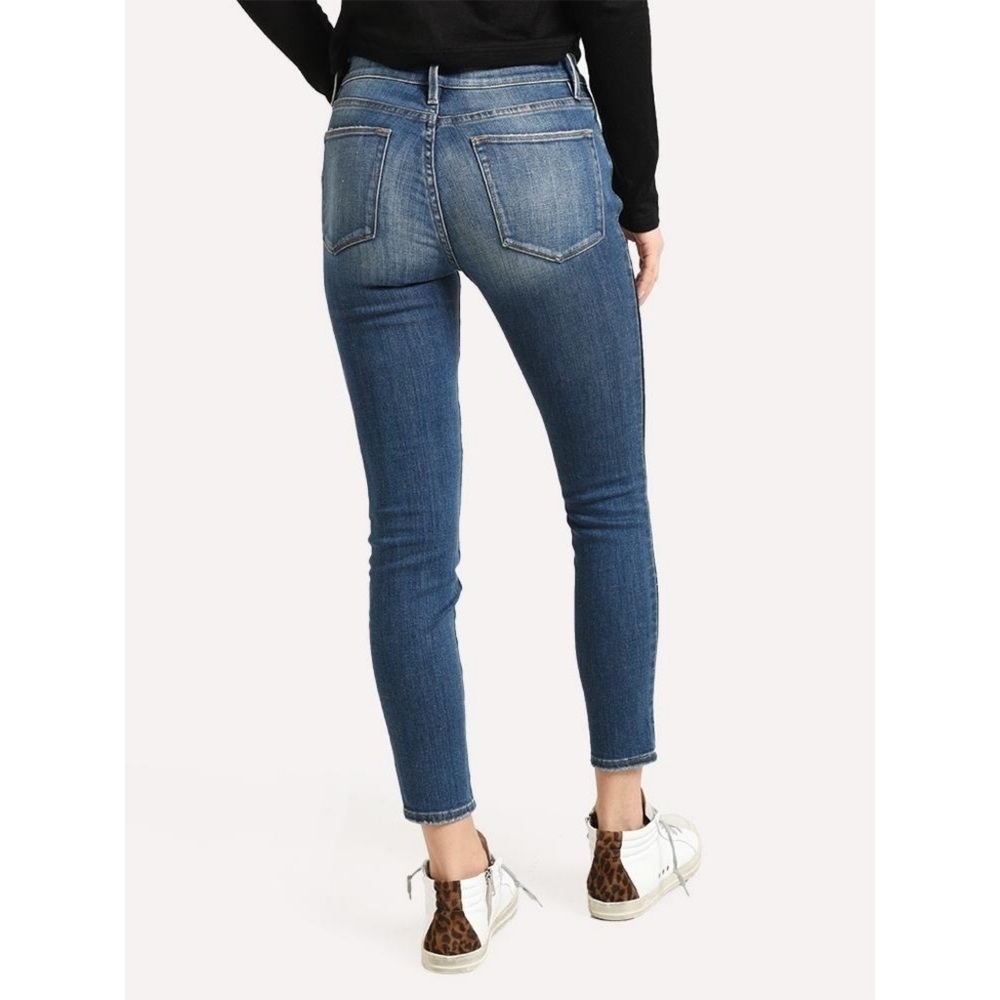 FRAME // le high skinny crop tux side piping super soft stretch denim jeans - Picture 7 of 15